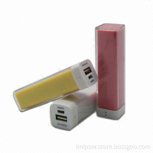 Power Battery Chargers, Fashionable Designed, Lipstick-shaped